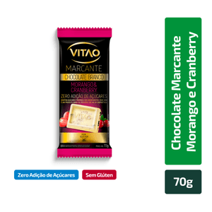 Chocolate Vitao Marcante Branco Morango e Cranberry Zero Açúcar 70g