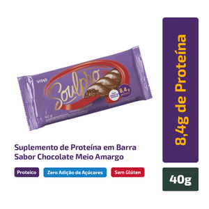 Chocolate Proteico Meio Amargo Soulpro Zero 40g