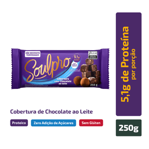 Cobertura Proteica Soulpro Sabor Chocolate ao Leite Zero 250g