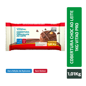 Cobertura Chocolate Zero Ao Leite Barra 1,01kg