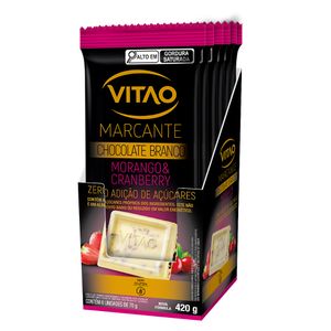 Kit 6 Un Chocolate Marcante Branco Morango e Cranberry Zero 70g