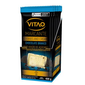 Kit 6 un Chocolate Vitao Marcante Cookies and Cream Zero 70g