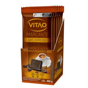 Kit 6 un Chocolate Vitao Marcante Café Espresso Zero 70g