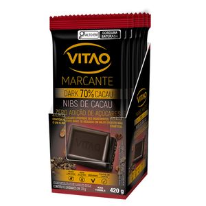 Kit 6 Un Chocolate Vitao Marcante 70% com Nibs Zero 70g