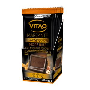 Kit 6 un Chocolate Vitao Marcante Dark 60% Mix de Nuts Zero 70g