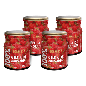 Kit 4 Un Geleia Delakasa 100% Morango 180g