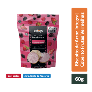 Naturatta biscoito de arroz cobertura frutas vermelhas 60g