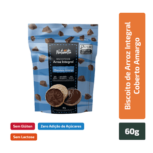 Naturatta biscoito de arroz cobertura de chocolate meio amargo zero 60g