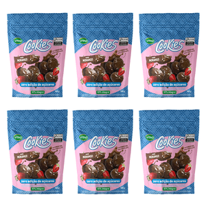 Kit 6 un Cookies Morango Cobertura Choc Zero 120g