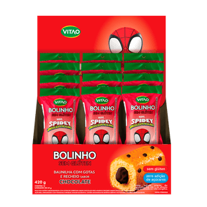 KIT 12 UN DISNEY BOLINHO SEM GLÚTEN BAUNILHA COM GOTAS DE CHOCOLATE 35G | VITAO