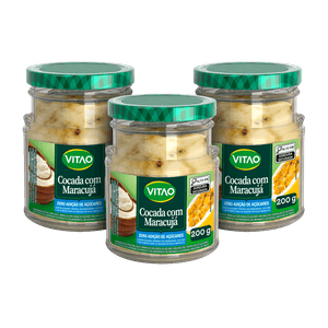 KIT  3 UN COCADA AO LEITE ZERO MARACUJA 200g | VITAO