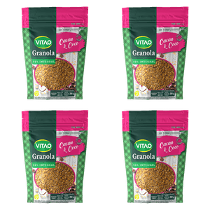 KIT 4UN GRANOLA TRADICIONAL CACAU COCO 250g