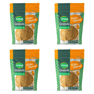 KIT 4UN GRANOLA TRADICIONAL FRUTAS TROPICAIS 250G