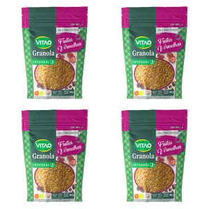 KIT 4UN GRANOLA TRADICIONAL FRUTAS VERMELHAS 250G